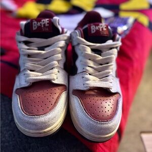 A BATHING APE - BAPE SK8 STA #3 Vintage White/Burgundy Red